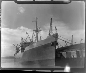 Port Line ship, Port Napier, built in 1947, Auckland Harbour