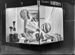 Window display for Korma Mills, Alfred Bevege Ltd