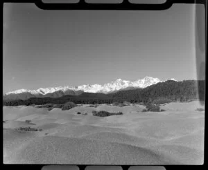 Gillespies Beach, including Mounts Cook and Tasman in the background, Westland County, South Westland