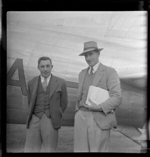 D Lusk, Burns Philp Ltd (left) and R Partridge, transport New Zealand National Airways Corporation, Norfolk Island