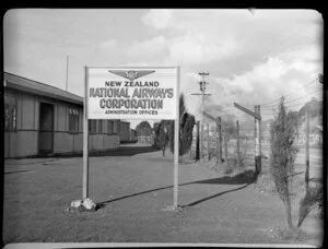 New Zealand National Airways Corporation, Administration Offices signpost, Whenuapai