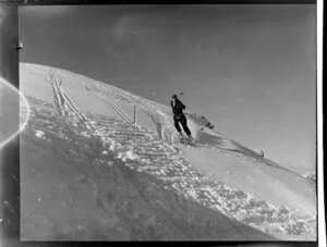 Downhill skier, Coronet Peak Ski Field, Queenstown