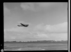 National Airways Corporation, Freightair Express aircraft in flight, Whenuapai