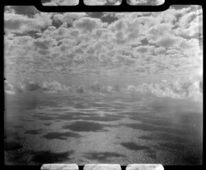 View from a Qantas service, Pacific Ocean scene, Suva to Sydney flight