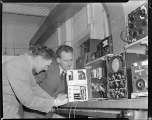 National Airways Corporation, Messrs W Cunningham (Chief Radio Engineer) and R Chisnall (Radio Engineer)