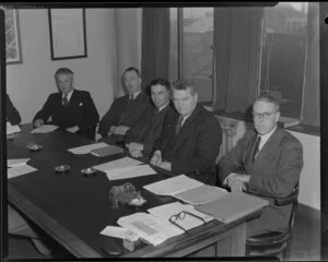 Pano Air Race committee, from left to right are J R Stannage, J R Dench, I G Dunstan, T H Langford, A B W George