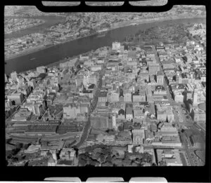 Brisbane, Queensland, Australia, including Albert St and Edward St, Kangaroo Point at top left