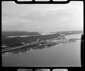 Los Negros Island, with Manus Island beyond, Admiralty Islands group, Bismarck Archipelago, Papua New Guinea,