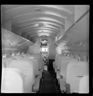 Qantas Empire Airways, interior of a converted Dakota DC3, Brisbane, Australia