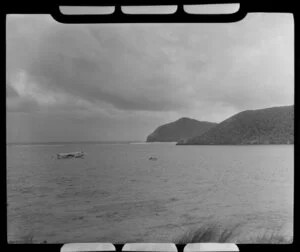 Lord Howe Island harbour, Australia, including flying boat and launch