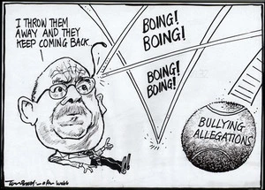 "I throw them away and they keep coming back..." Boing! boing! Bullying allegations. 8 December, 2005.