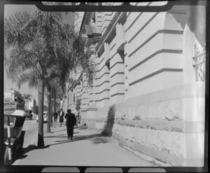 Brisbane, Australia, street with Lands Office Hotel at far end