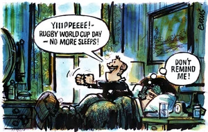 Evans, Malcolm Paul, 1945- :"Yiiippeeee! - Rugby World Cup Day - no more sleeps!" ... 8 September 2011