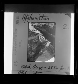 Copy of a photographic slide of Kabul Gorge, Afghanistan