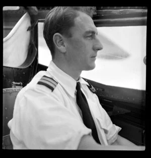 K G Hale (First Officer) on Qantas Catalina flying boat service from Suva, Fiji, to Sydney, Australia