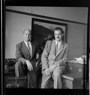 Air Canada employees, from left, J Shallenburger and Clem Christie, in Sydney, New South Wales, Australia