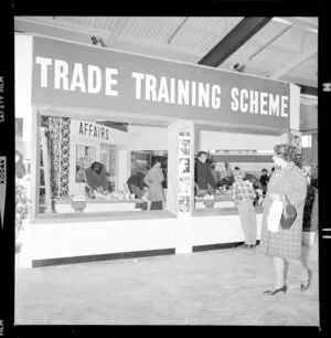 Trade Training Scheme booth, Industries fair, Central Institute of Technology, Petone, Wellington