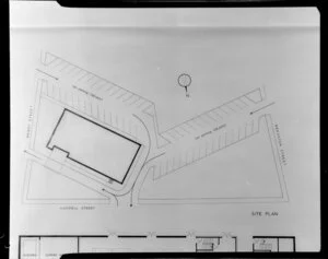 Part of plan for Eketahuna community hall, by Porter and Martin architects