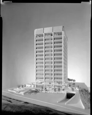 Architectural model for Rutherford House, corner Lambton Quay and Bunny St, Wellington