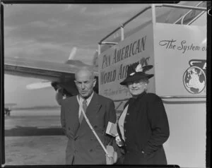 Mr and Mrs Helburn, passengers on Pan American World Airways