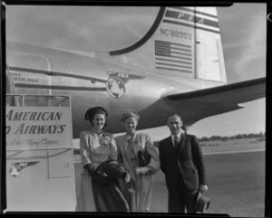 Mr and Mrs Simm and sister-in-law, passengers on Pan American World Airways
