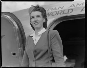 Pan American World Airways hostess, Miss Barbara Fowler