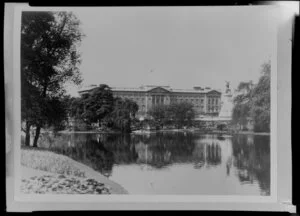 Buckingham Palace from St James Park, Westminster, London, United Kingdom