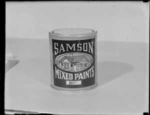 Tin of Samson mixed paints
