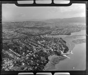 Royal New Zealand Air Force 41 Transport Squadron flying in formation over Westmere, Auckland
