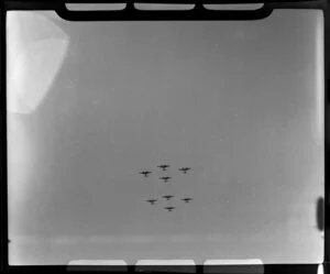 Royal New Zealand Air Command RAC Pageant at Mangere, de Havilland Mosquito aircraft flying in formation