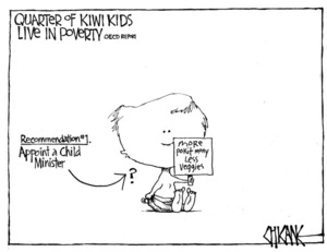 Winter, Mark 1958- :Quarter of Kiwi kids live in poverty - OECD report... 13 September 2011