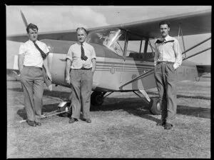 Royal New Zealand Air Command RAC pageant at Mangere, showing E S Caro, J D Nelson, J M Cranstone (engineers alliance)