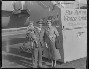 John, Jessie and Amos Scott, passengers on Pan American World Airways