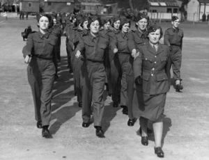 Women army personnel marching