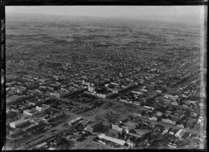 Palmerston North, including city buildings and town square