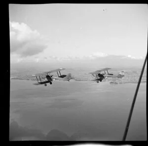 Flying Instructor Training School, Hobsonville RNZAF base, two planes in air