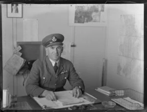 Flying Instructor Training School, Hobsonville RNZAF base, with Warrant Officer R Keithup [spelling?]
