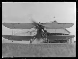 Blackburn Baffin biplane on the ground before its first test flight, Hobsonville, Royal New Zealand Air Force air sales