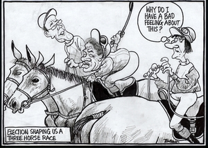 Scott, Thomas, 1947- :Election shaping us a three horse race. Dominion Post, 1 July 2005.