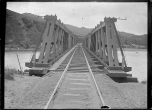 View of the Paremata railway bridge, looking south on the main trunk line