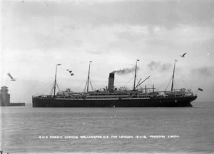 The ship Athenic leaving Wellington for London