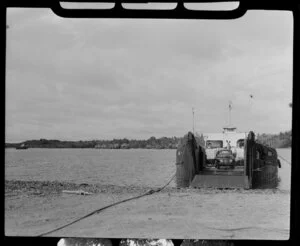 Ford utility vehicle on car ferry, Labuan, Malaysia