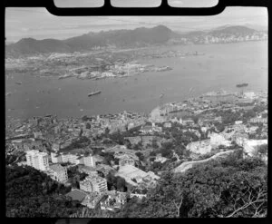 View from the Peak to the city and harbour, Hong Kong