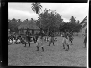 Men performing at the meke, Vuda village, Fiji