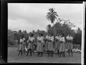 Girls performing at the meke, Vuda village, Fiji