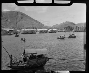 Unidentified harbour in Hong Kong, showing a variety of boats