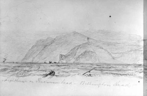 Haylock, Arthur Lagden, 1860-1948 :Lighthouse on Pencarrow Head, Wellington Heads. [1880]