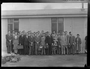 Arrival of members of the Mormon Church at Whenuapai Airport