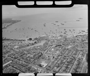 City Centre, Singapore, looking towards Singapore Strait, including Singapore River, General Post Office, City Hall, and Victoria Theatre and Concert Hall