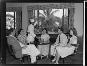 Guests at Northern Hotels, Fiji, being served drinks